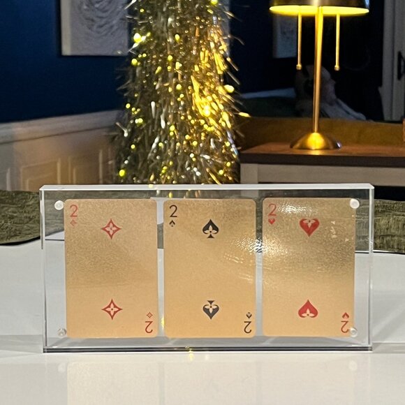 Louis Vuitton Gold Foil Damier #2 x 3 Playing Card Set - Picture 2 of 8